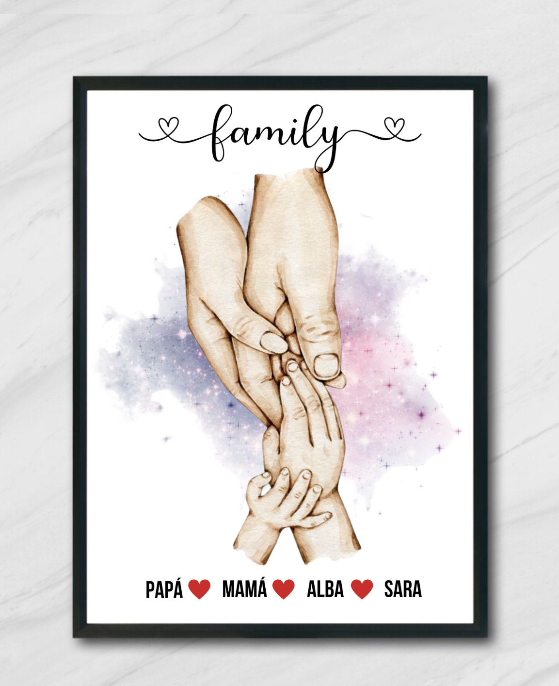 Lámina personalizada  "Familia manos unidas"