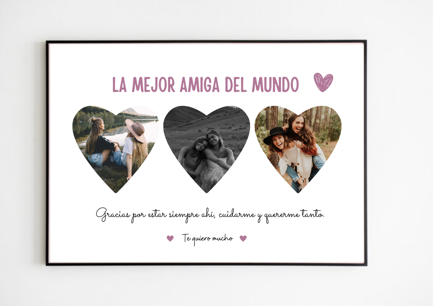 Lámina personalizada "Amiga corazones"