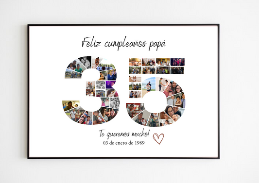 Lámina personalizada  "Número cumpleaños"