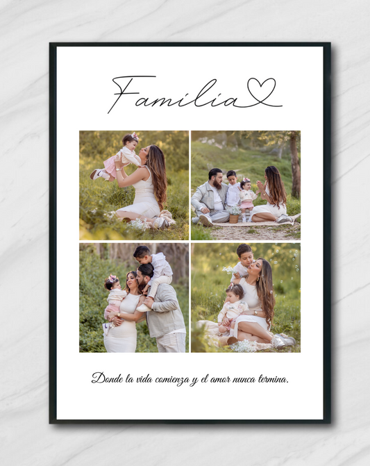 Lámina personalizada  "Familia 4 fotos"