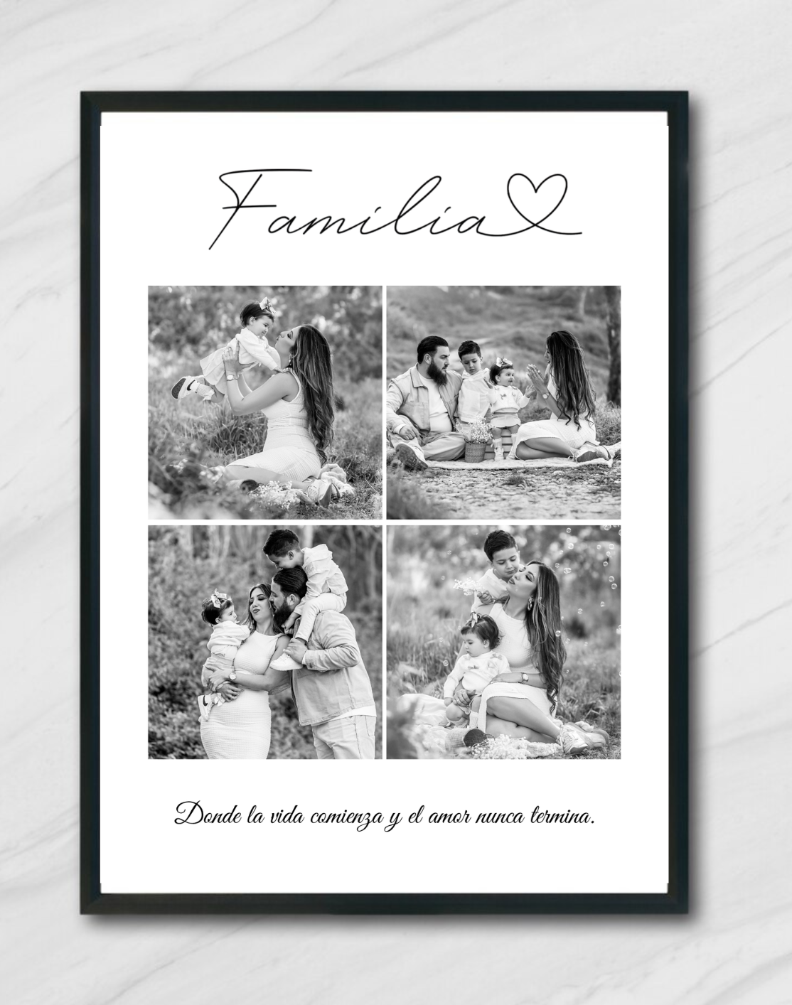 Lámina personalizada  "Familia 4 fotos"