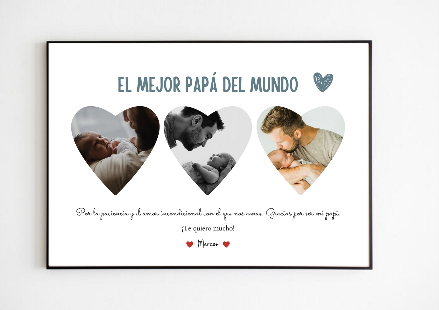Lámina personalizada "papá corazones"