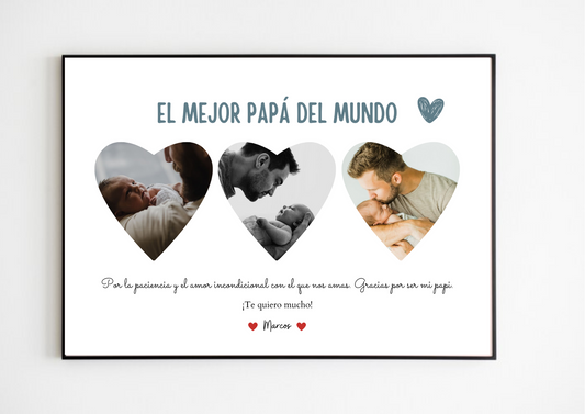 Lámina personalizada "papá corazones"