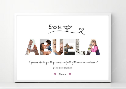 Lámina personalizada "Eres la mejor abuela"
