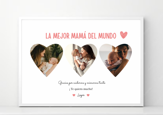 Lámina personalizada " mamá corazones"