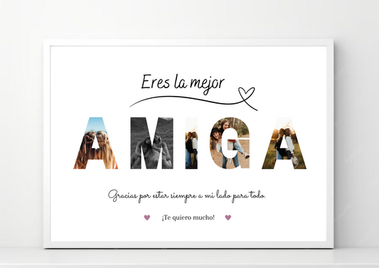 Lámina personalizada "Eres la mejor amiga"