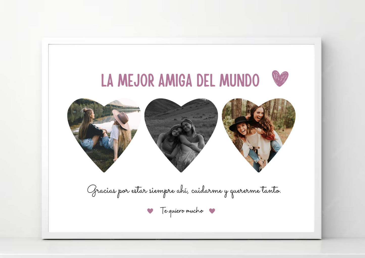 Lámina personalizada "Amiga corazones"