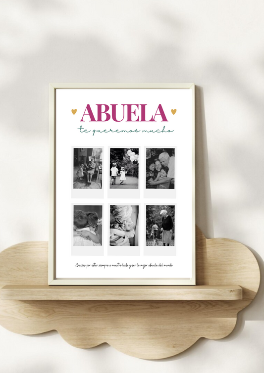 Lámina personalizada "Abuela te queremos mucho"