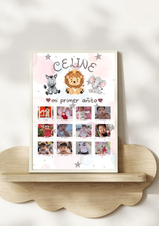 Lámina "Mi primer añito" animalitos