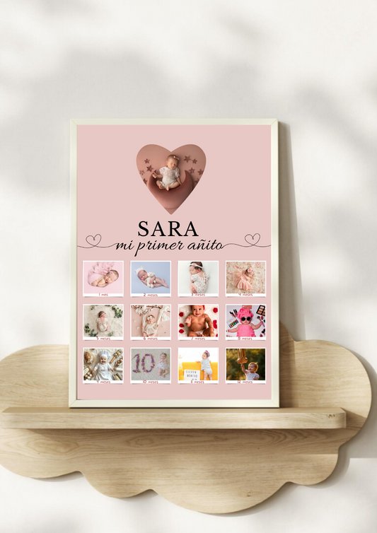 Lámina "Mi primer añito corazón"