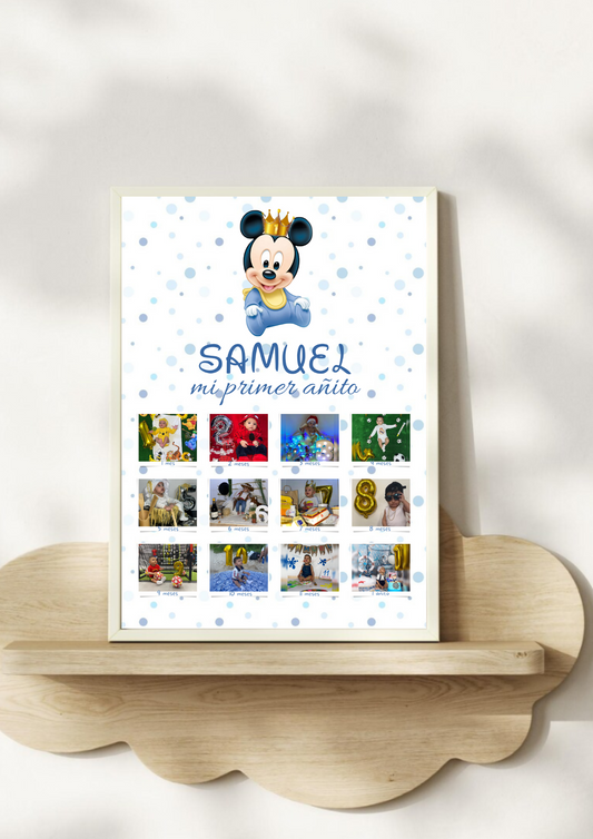 Lámina "Mi primer añito" Mickey